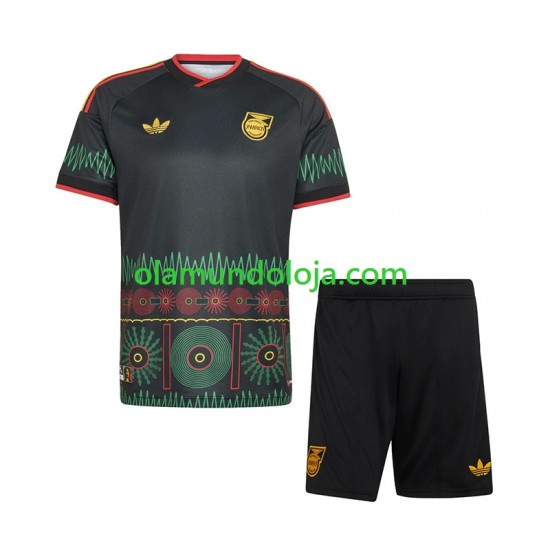 Camisola Jamaica Criança Equipamento Segundo Copa do Mundo 2026 Manga Curta